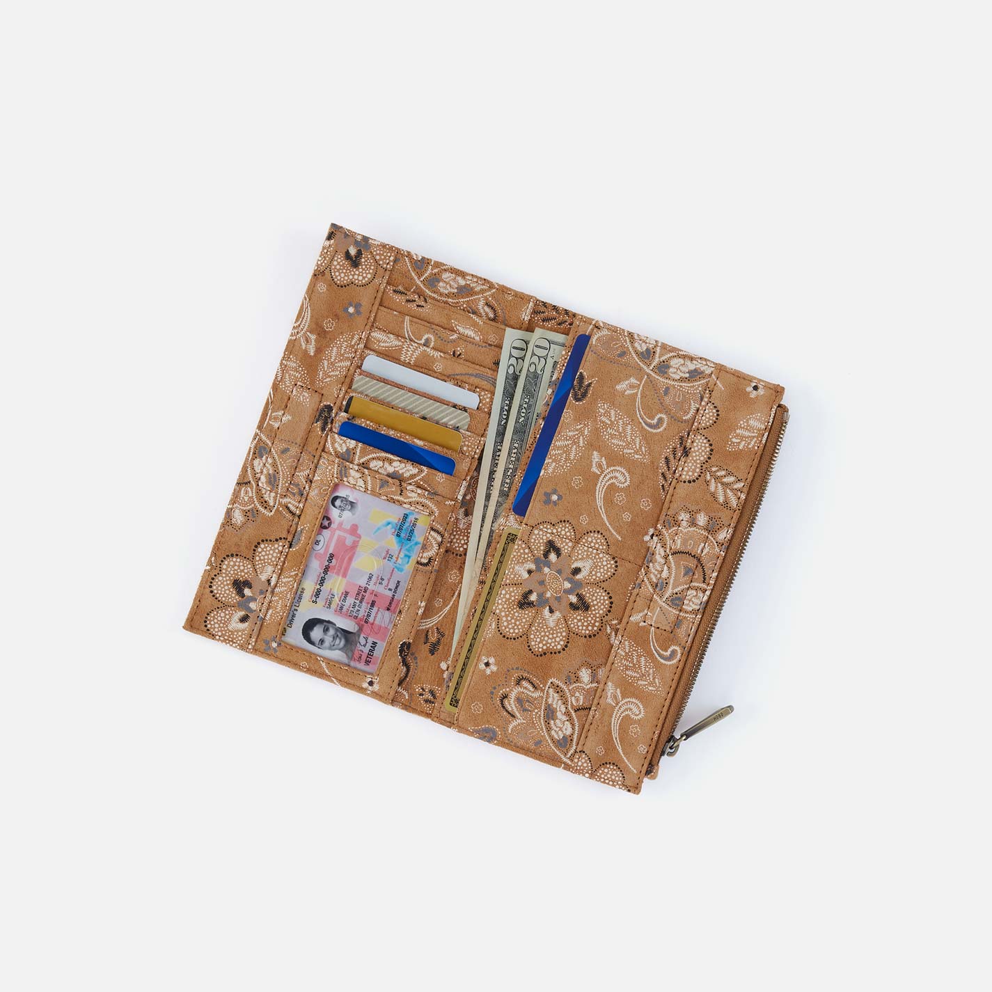 Jill Large Bifold Wallet in Printed Leather – Country Road Bloom - HOBO