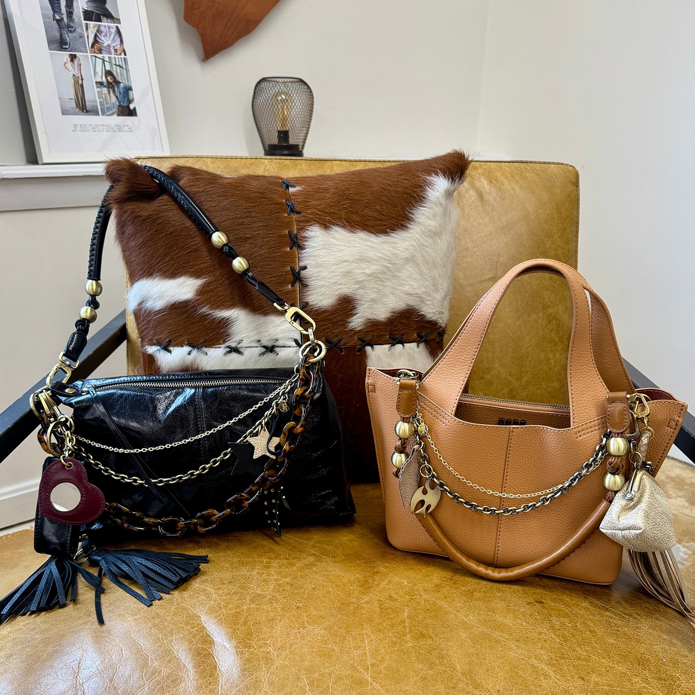 Stardust Bag Swag in Pebbled Leather – Black - HOBO