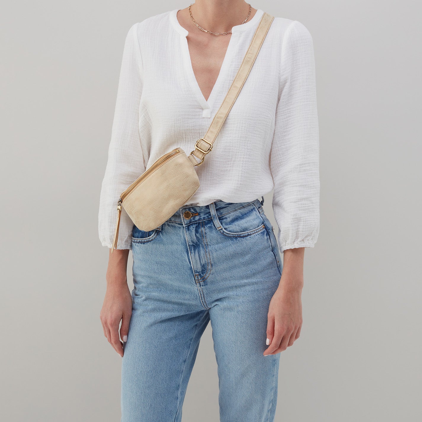 Fern Belt Bag In Metallic Leather – Gold Leaf - HOBO