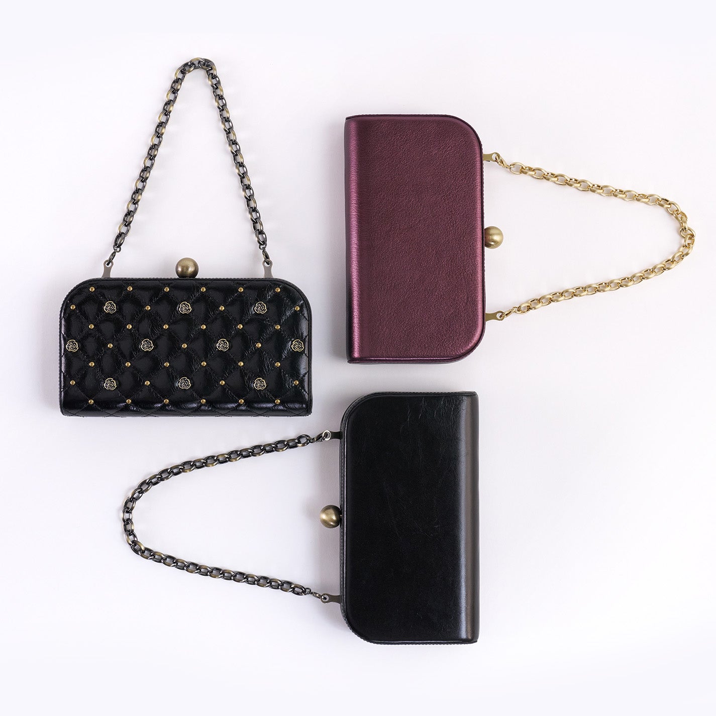 Lauren Minaudiere In Polished Leather – Black - HOBO