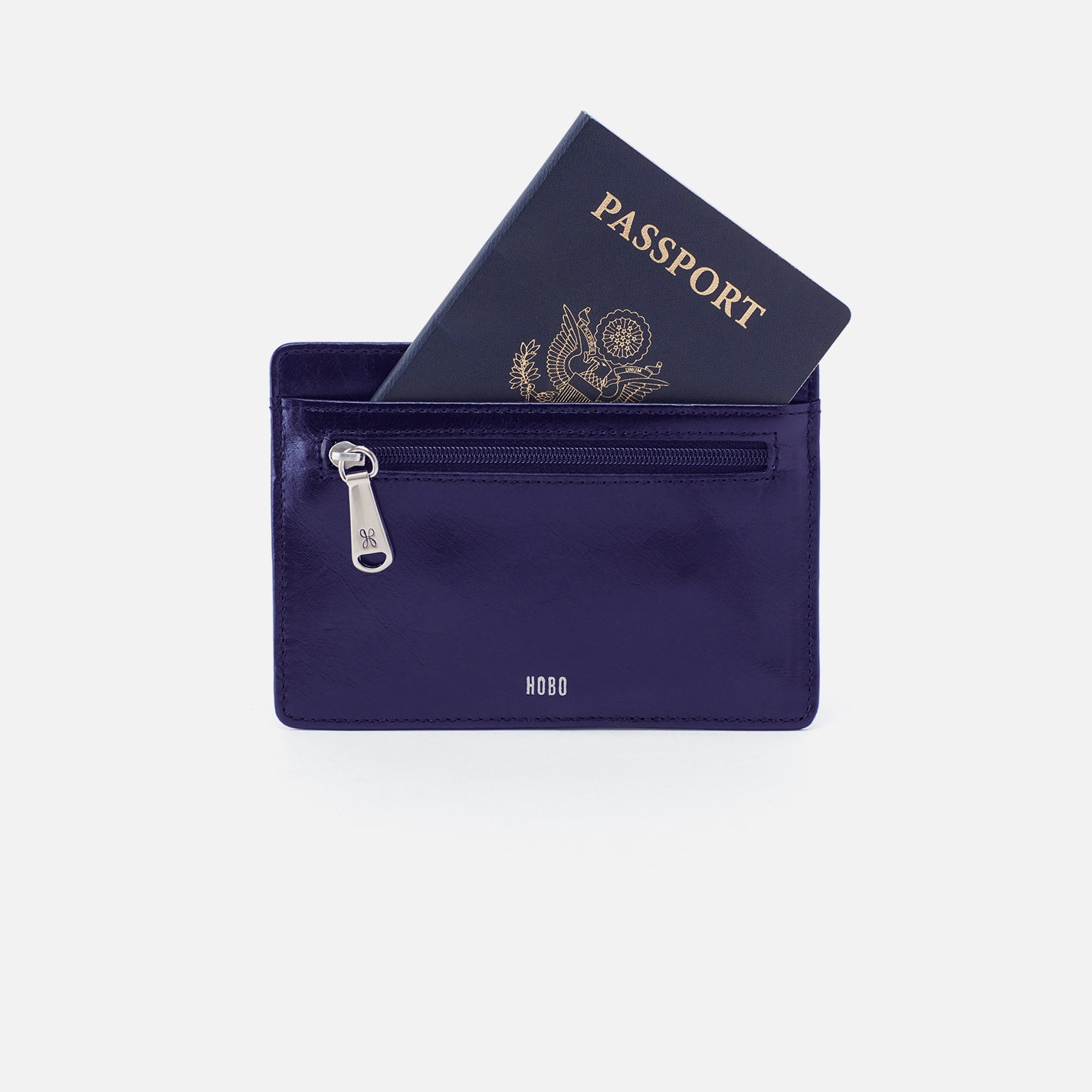 Euro Slide Card Case in Polished Leather – Winter Violet - HOBO
