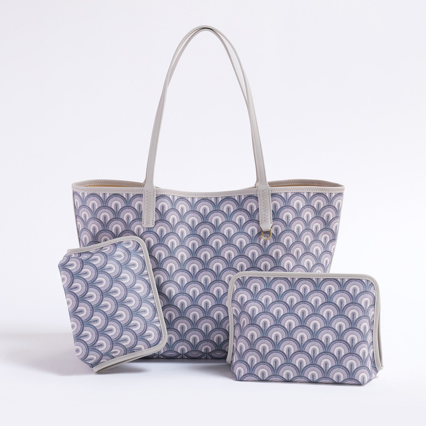 Beauty Cosmetic Pouch In Coated Canvas – Grey Dawn - HOBO