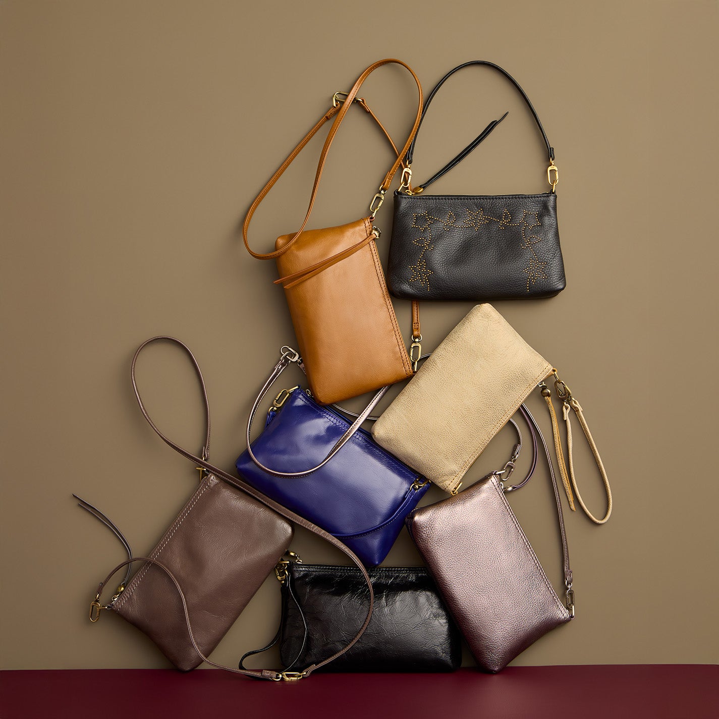 Darcy Crossbody in Metallic Leather – Pewter Spur - HOBO