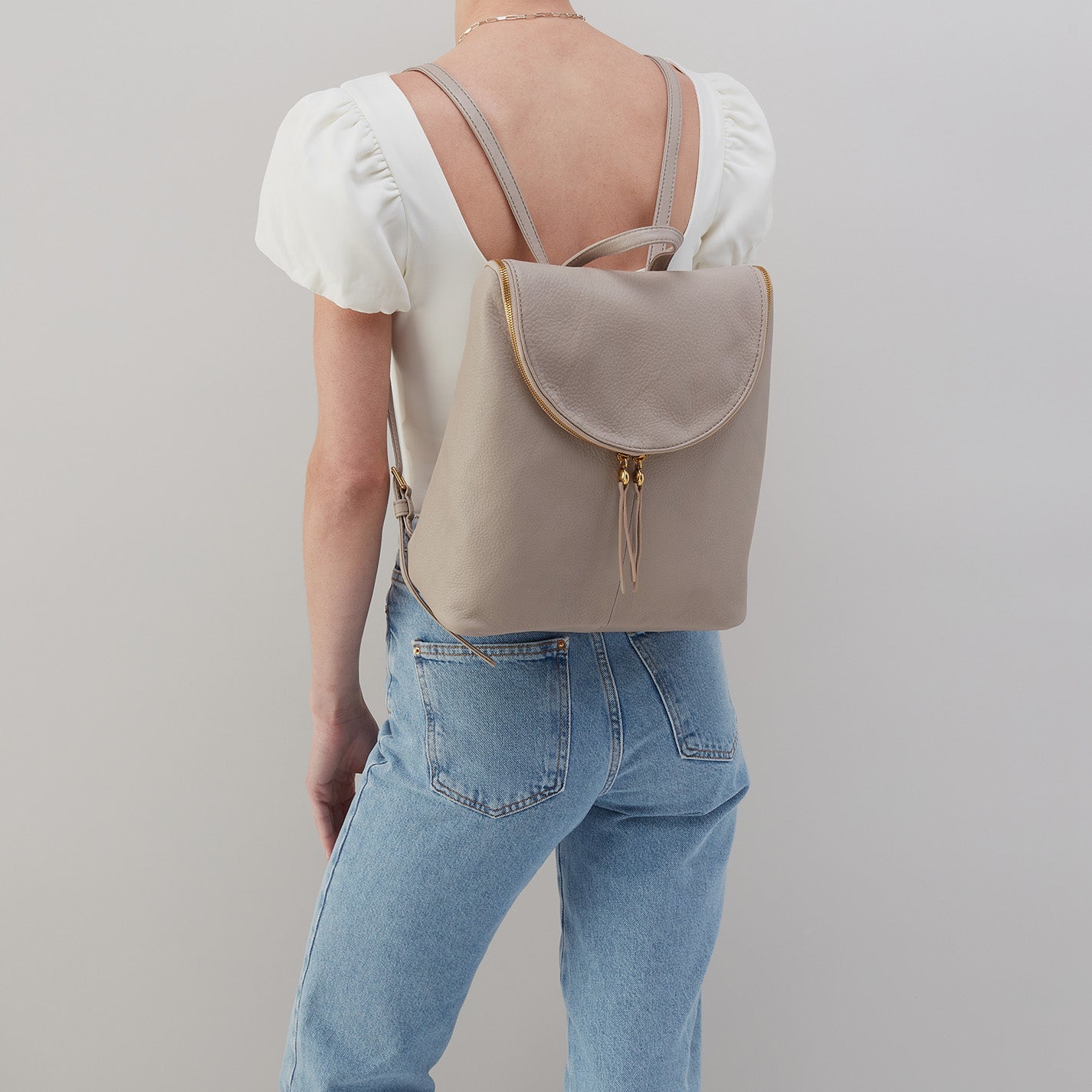 Fern Backpack in Pebbled Leather – Taupe - HOBO