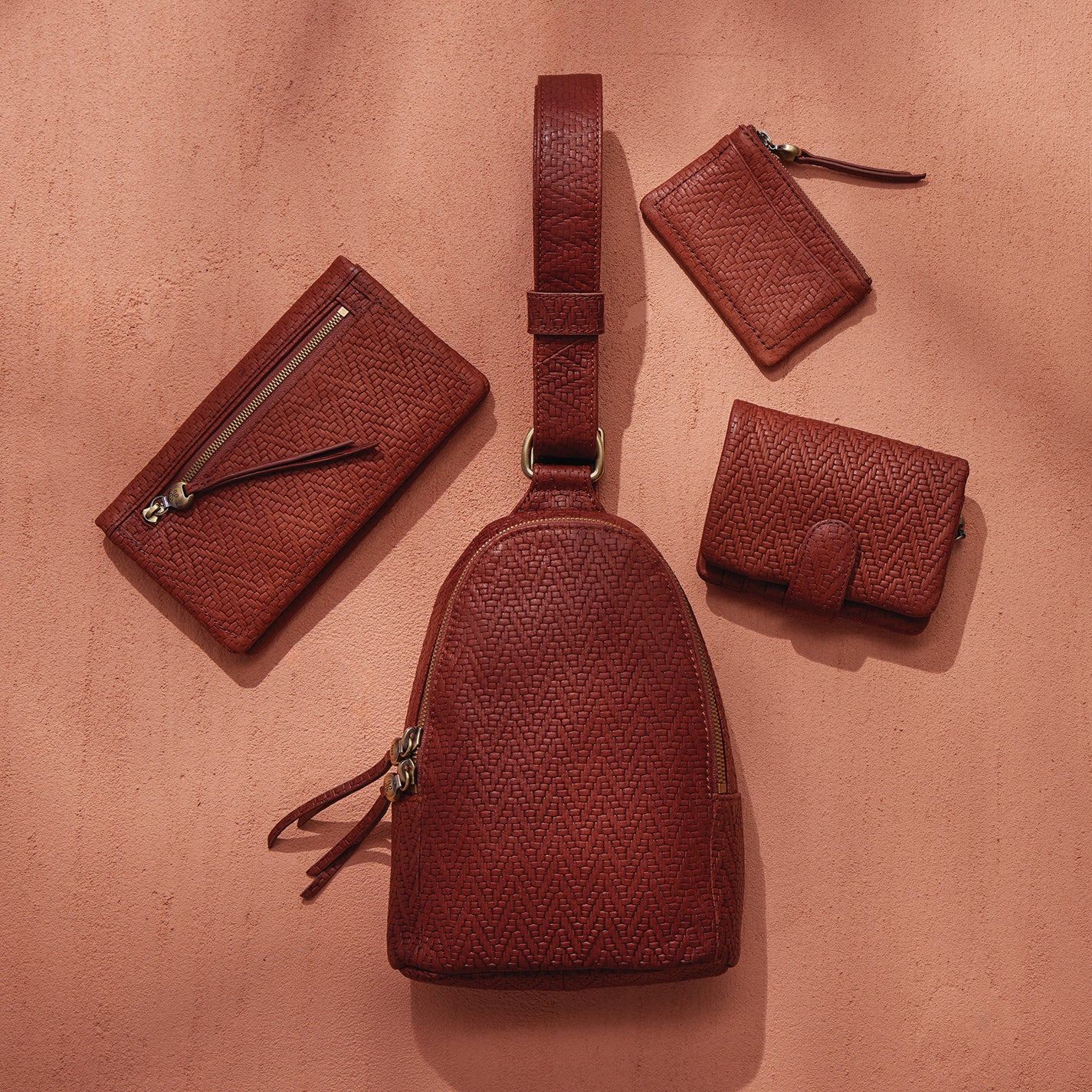 Fern Bifold Wallet In Soft Embossed Leather – Tuscan Brown - HOBO