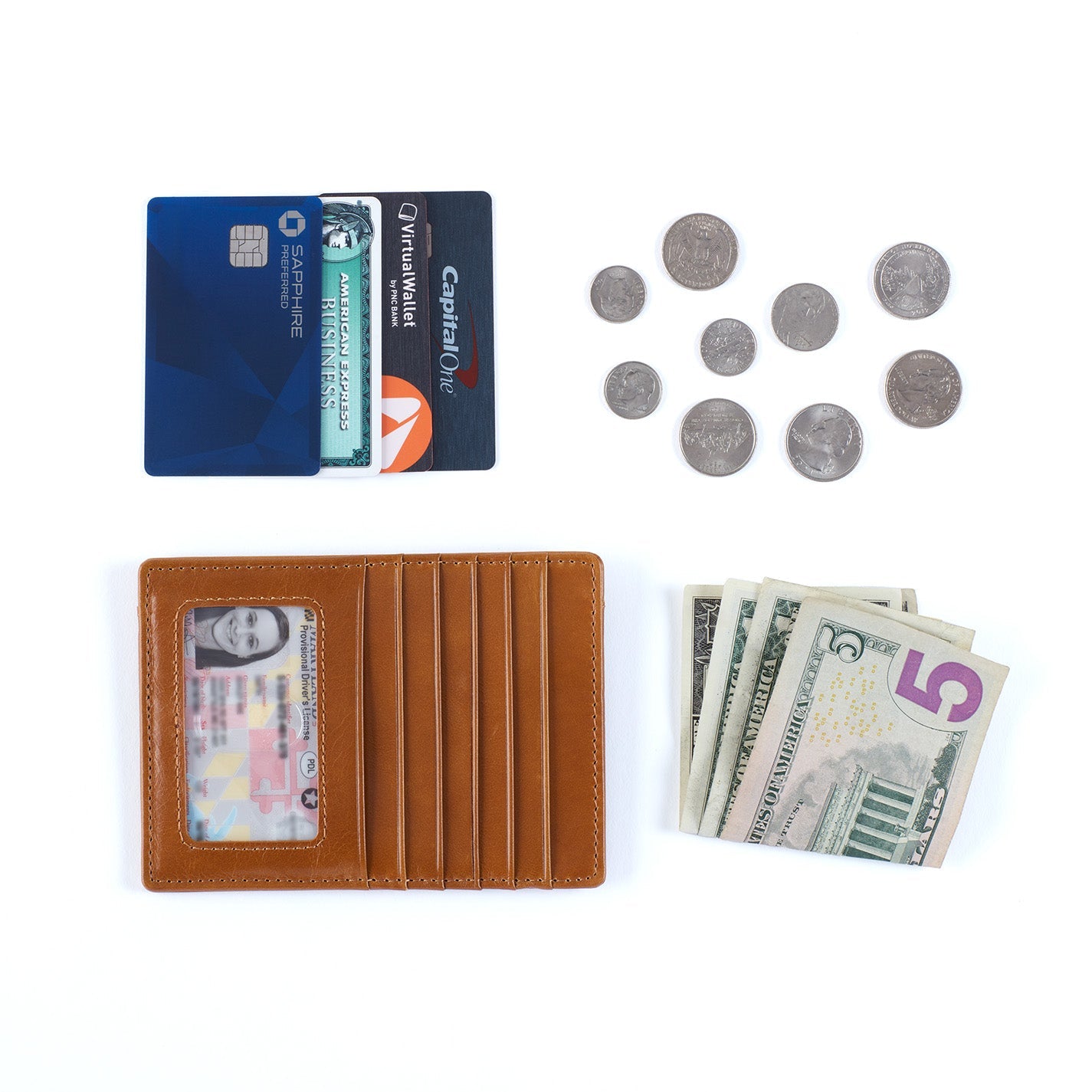 Euro Slide Card Case in Polished Leather – Truffle - HOBO
