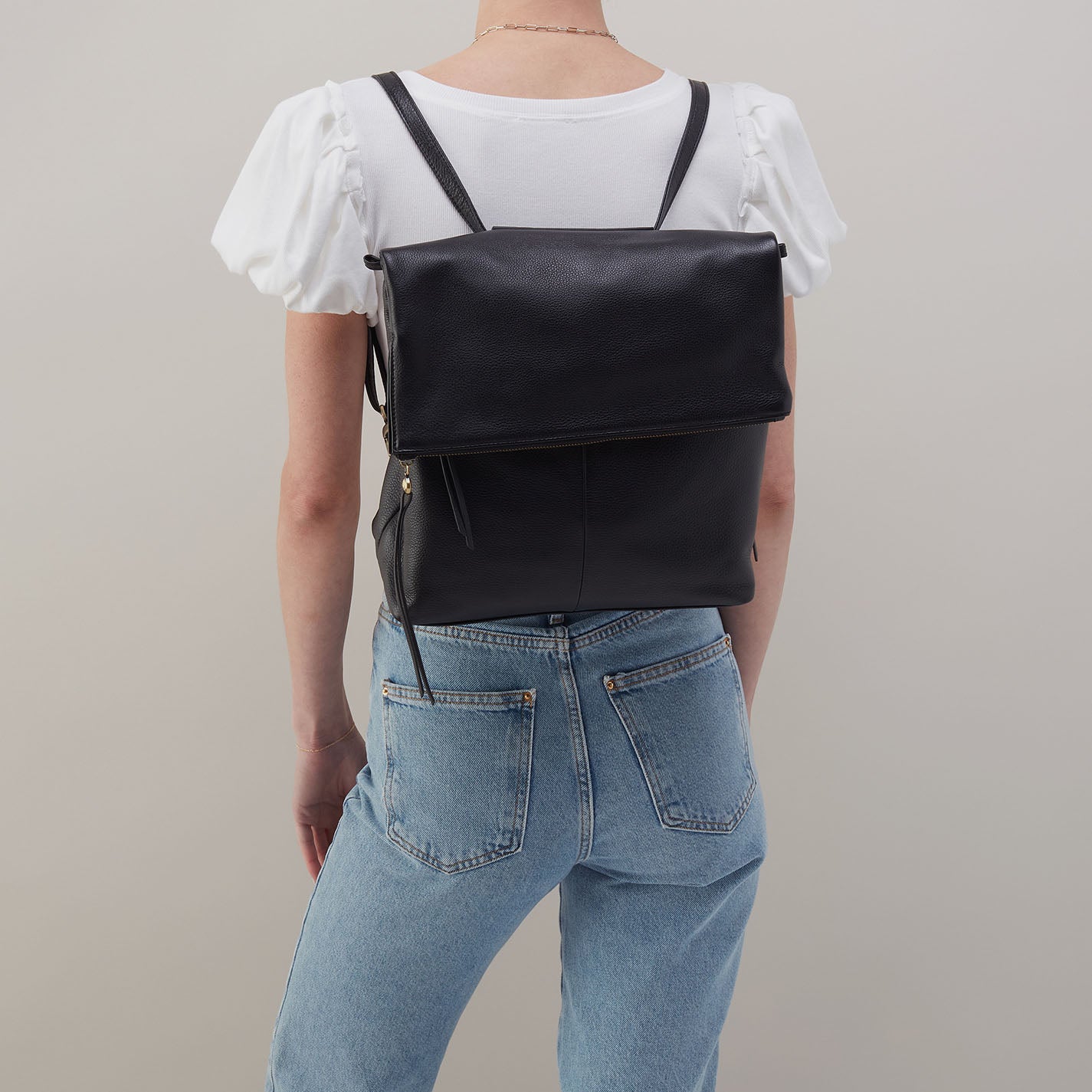 Grant Backpack In Pebbled Leather – Black - HOBO