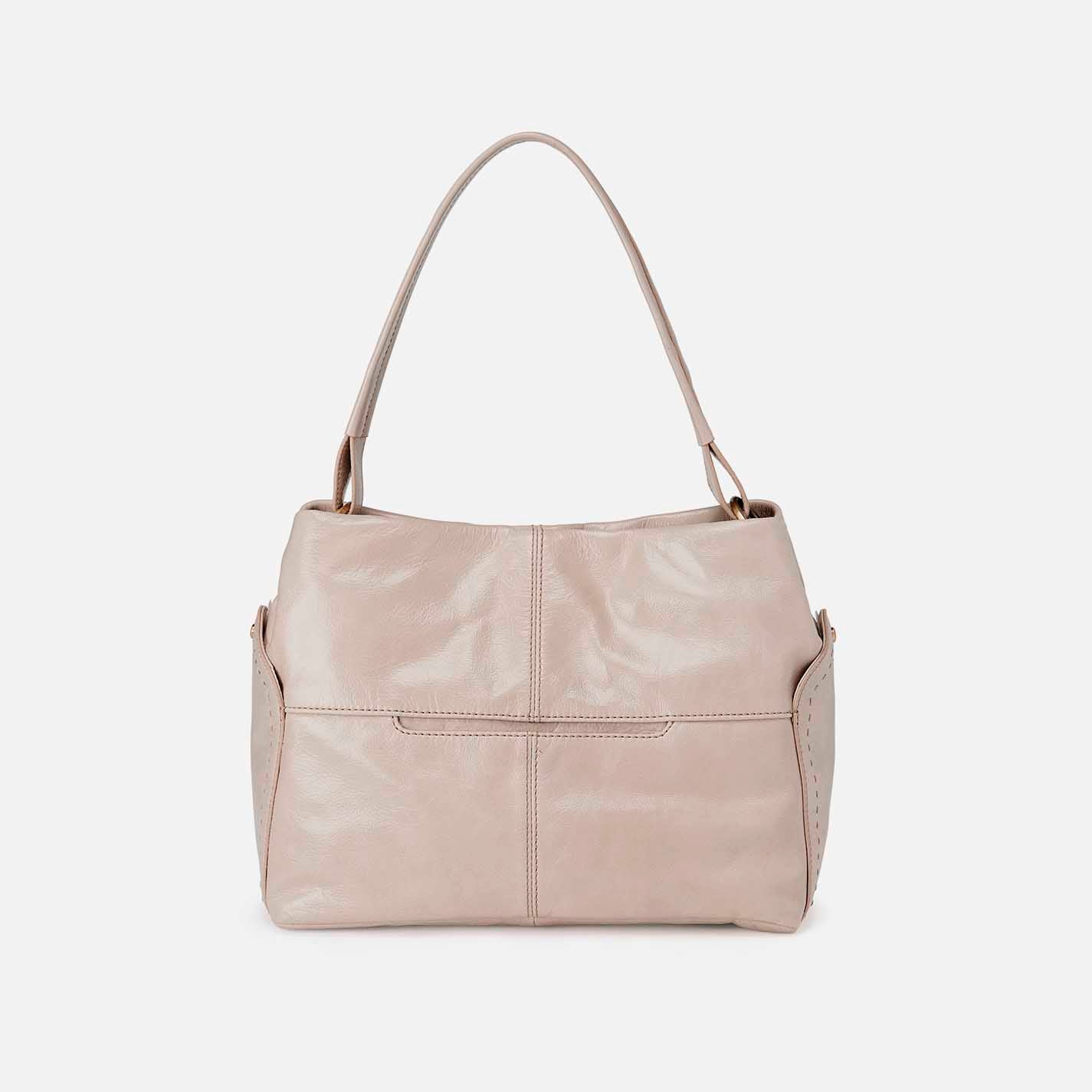 Seneca Shoulder Bag in Aniline Gloss Leather – Stone Gloss - HOBO