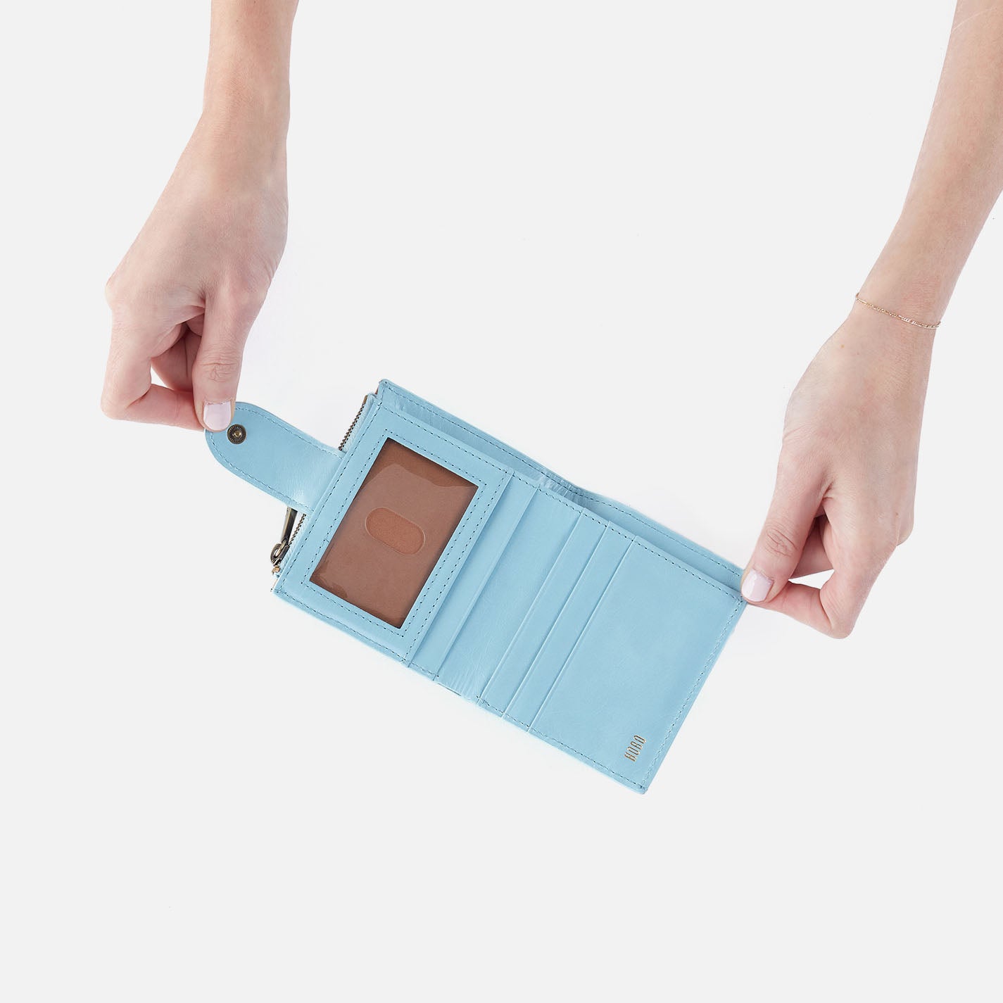 Dunn Mini Wallet In Polished Leather – Stratosphere - HOBO