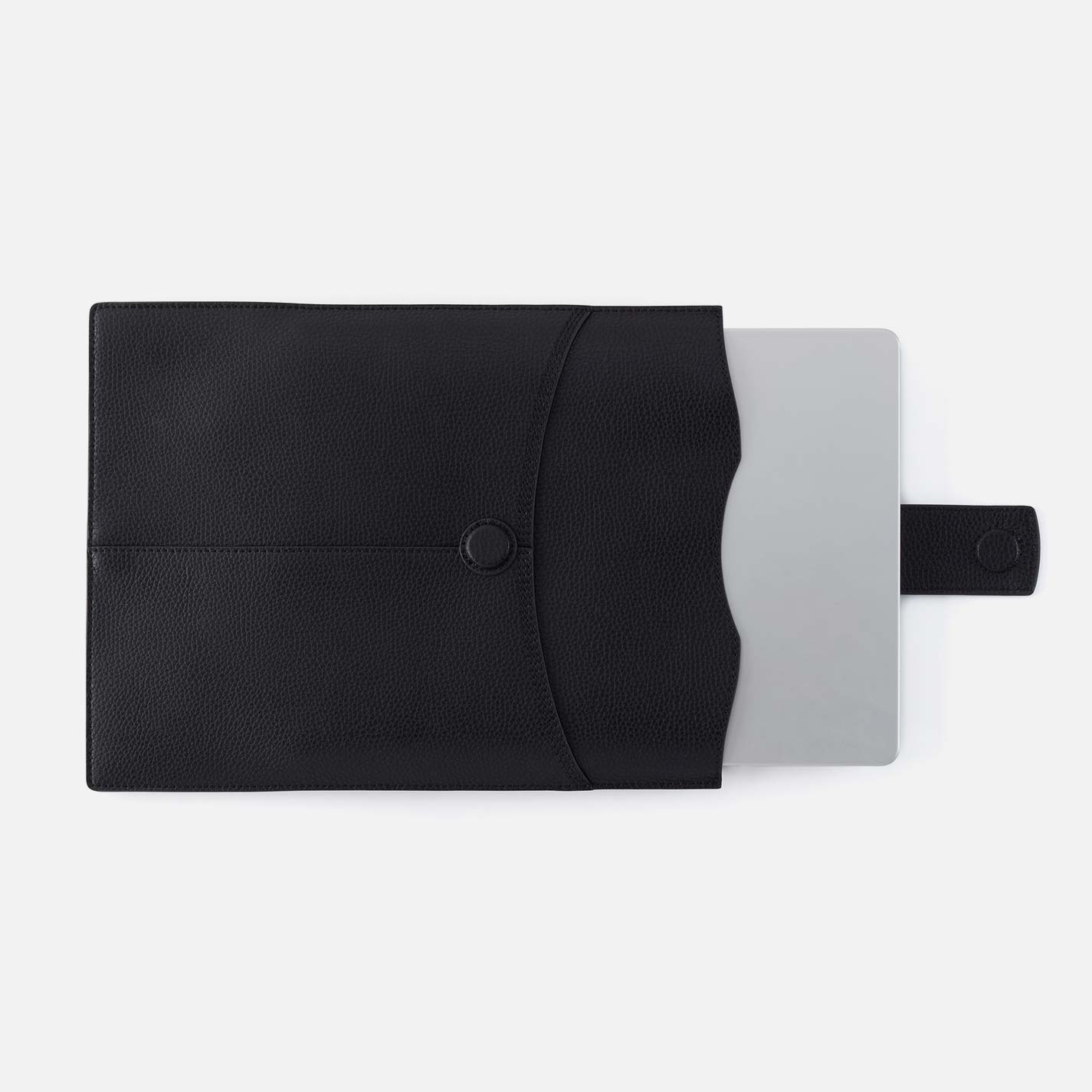 Vida Vertical Laptop in Micro Pebbled Leather – Black - HOBO