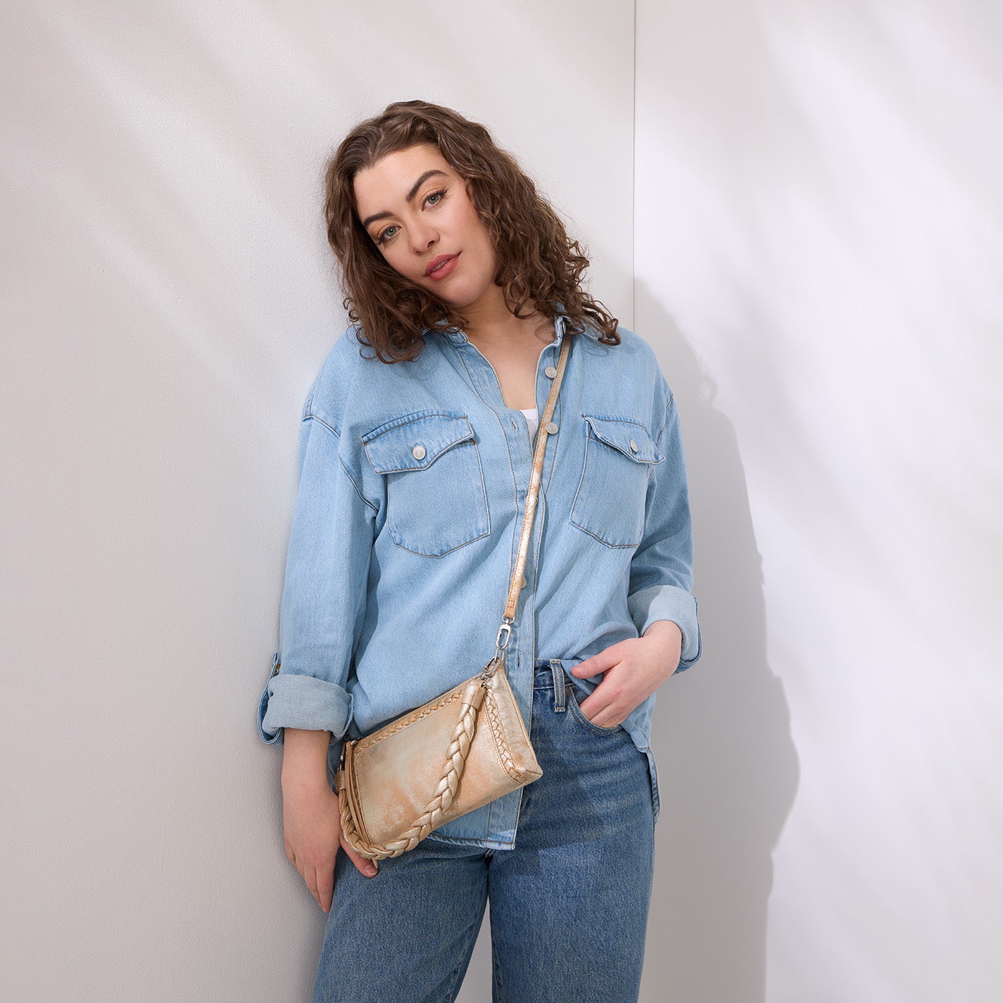 Darcy Crossbody In Metallic Leather – Saddle Stardust - HOBO