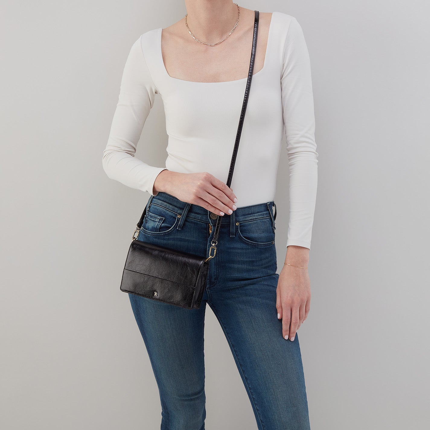 Jill Crossbody In Polished Leather – Alpine Green - HOBO