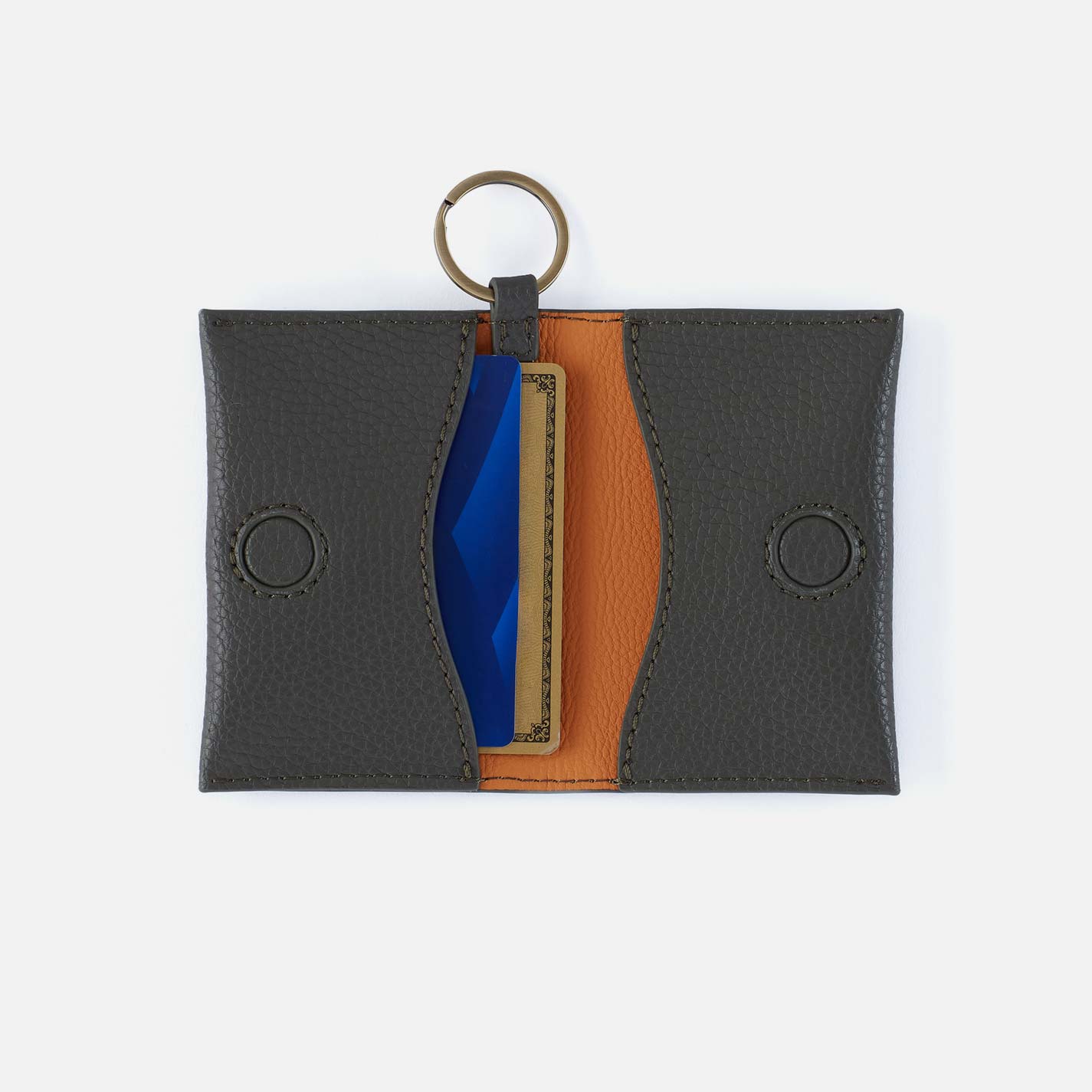 Vida Card Case in Micro Pebbled Leather – Desert Palm - HOBO