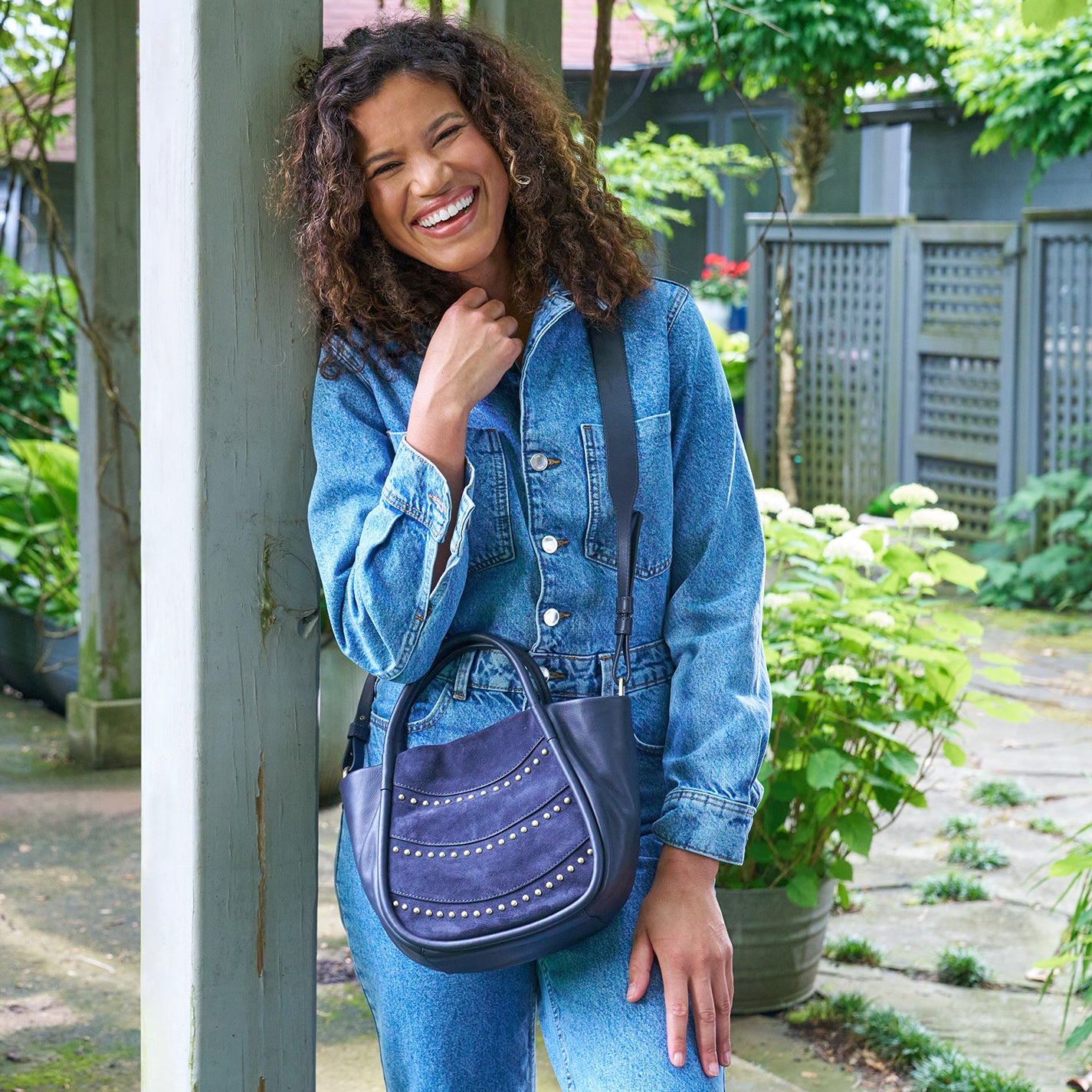 Margot Satchel In Smooth Leather – Navy - HOBO