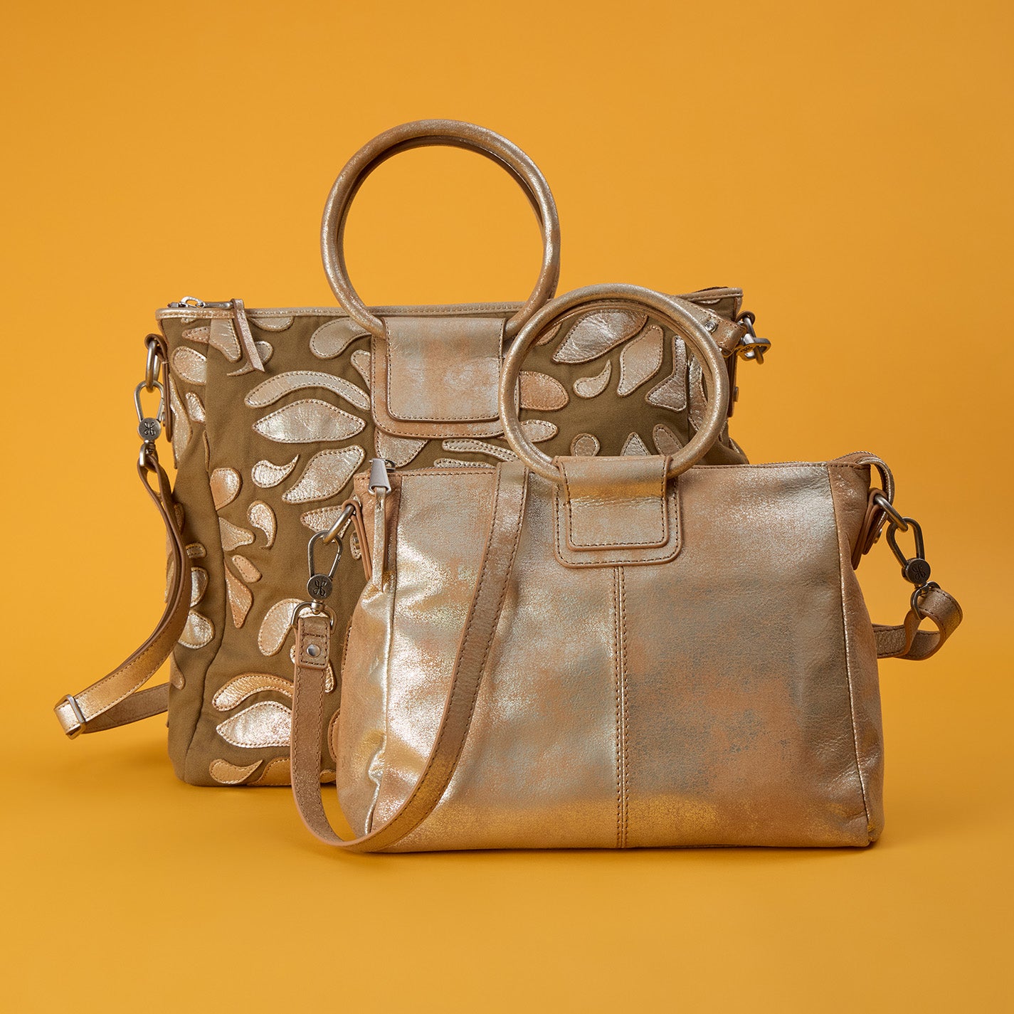 Sheila Large Satchel In Canvas – Saddle Stardust Overlay - HOBO