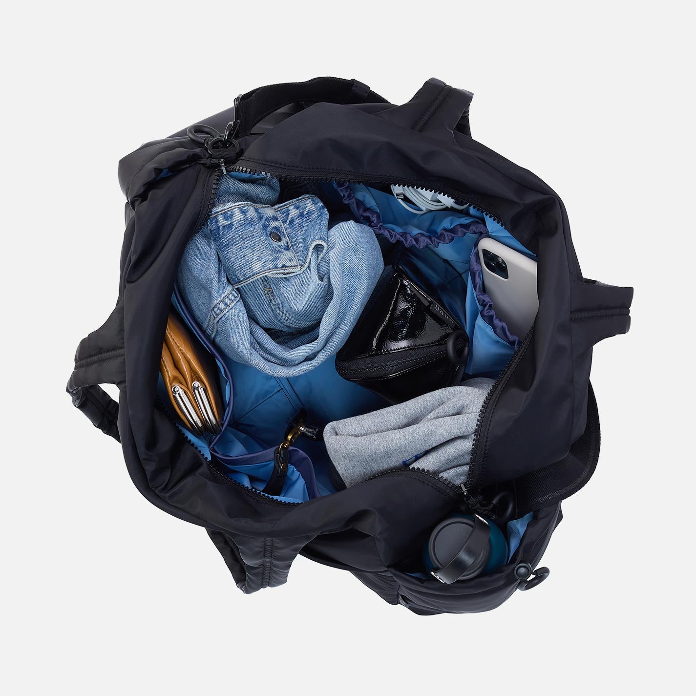 GET AWAY Duffle in CaRefiber recycled nylon – Teal - HOBO
