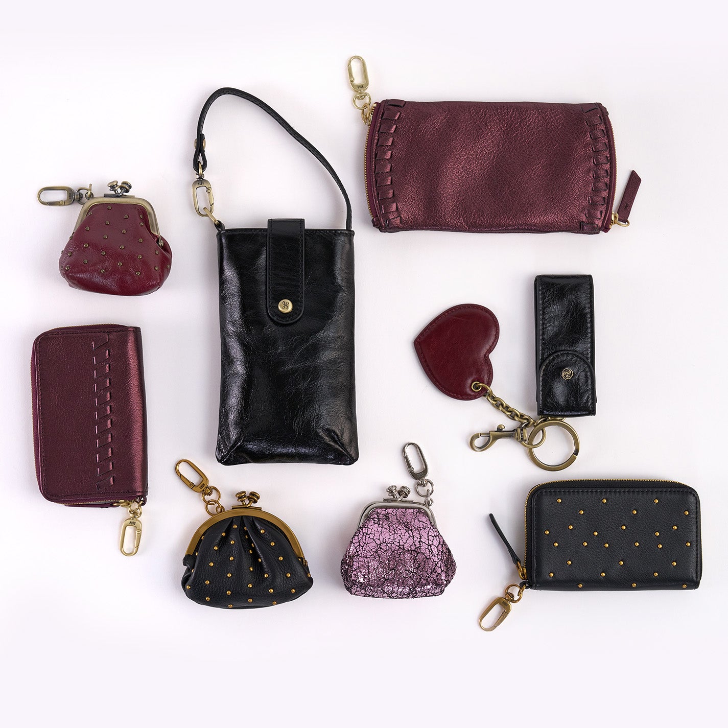 Move Clip Wallet In Metallic Leather – Frosted Plum - HOBO