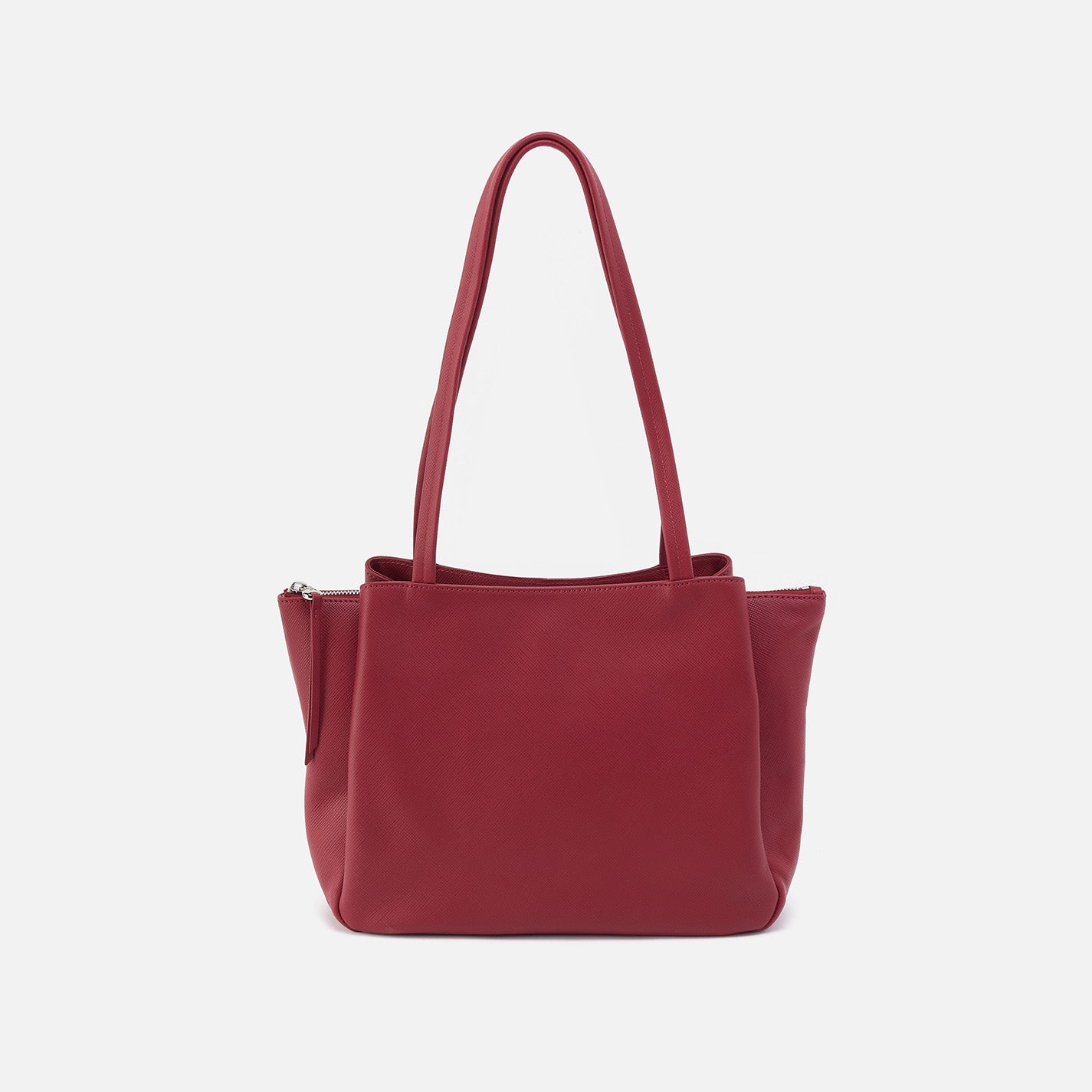 Essential Medium Tote In Soft Saffiano Leather – Cranberry - HOBO