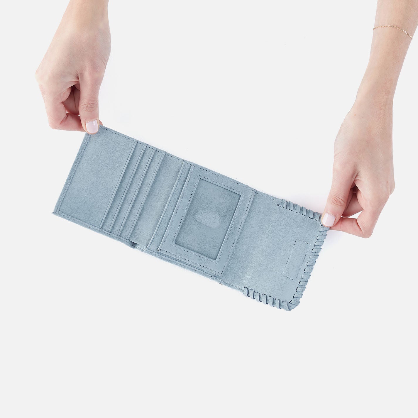 Foray Small Wallet In Buffed Leather – Sky - HOBO
